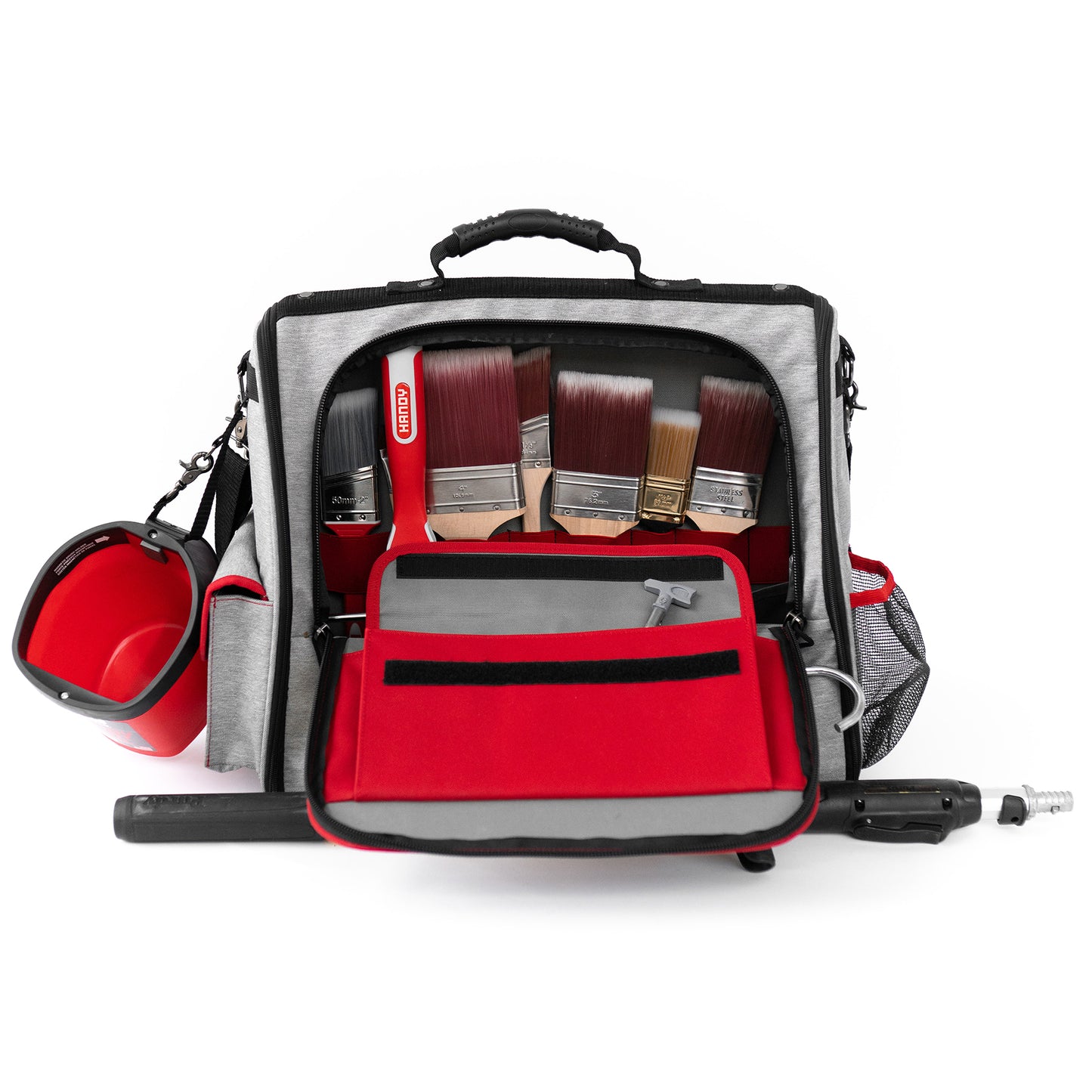 Handy Tool Bag Deluxe – Tool Tote Organizer | Water-Resistant, Reinforced Base, Padded Shoulder Strap | Ideal for Electricians, Contractors, DIYers