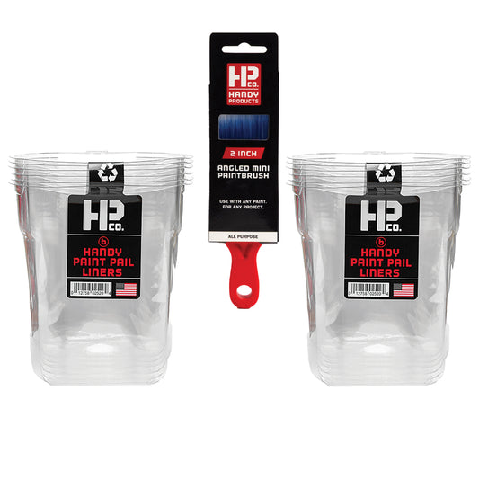Handy Paint Pail Liners – 12 Disposable Inserts for Quick Clean-Up and Easy Color Changes, Designed to Fit Handy Paint Pail & 2" Sash Brush