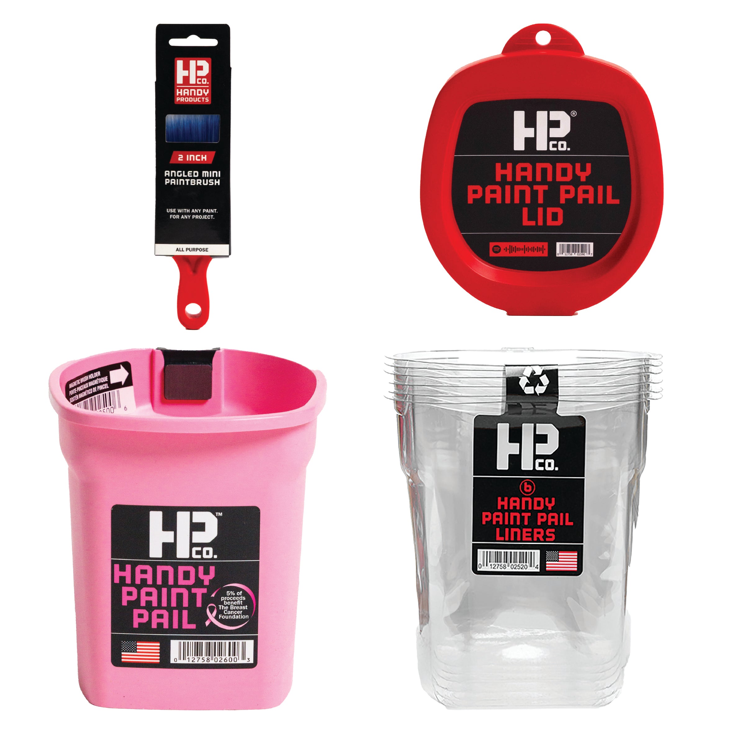 Handy Paint Pail Kit- Includes a Pink Handy Paint Pail, 6 Disposable L ...